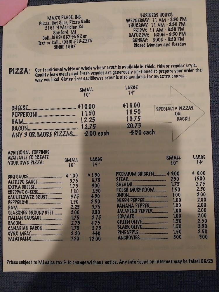Max's Place Menu image 2